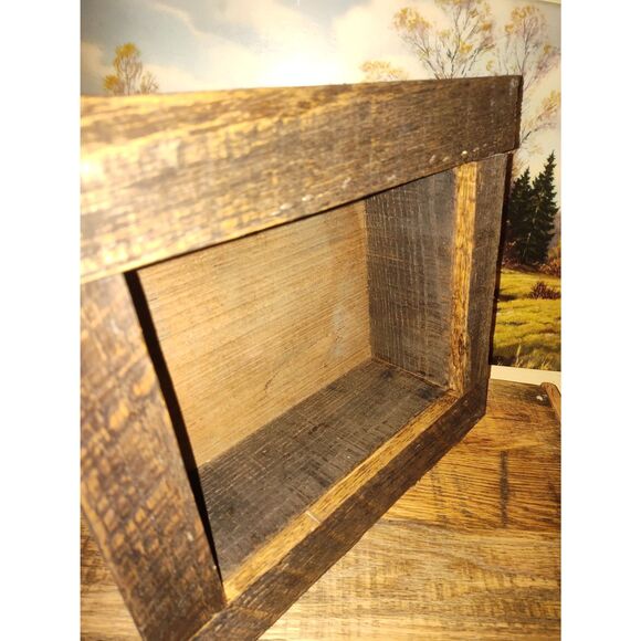 Reclaimed Wood Rustic Shadow Box - 4" Depth - Perfect for Crafters & Artists - Picture 4 of 6